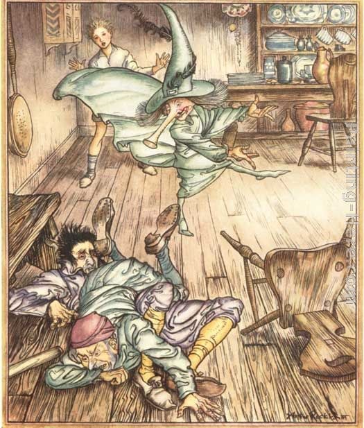 Arthur Rackham King of the Golden River So there they lay, all three